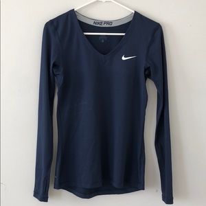 Nike Pro Long Sleeve V-Neck Tee